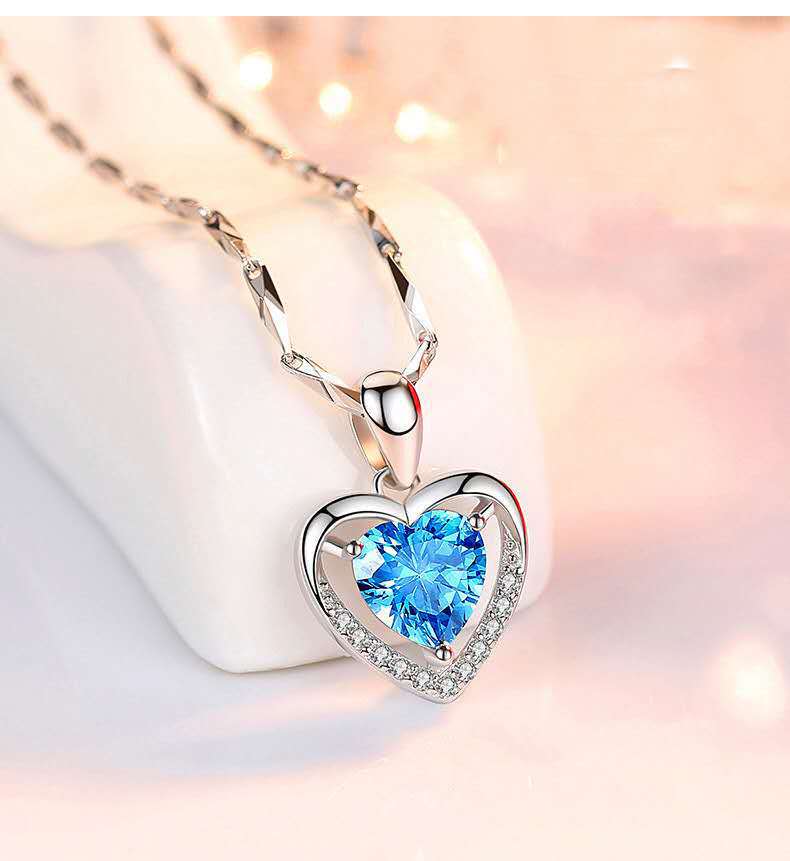S925 Sterling Silver Zircon Eternal Heart Necklace