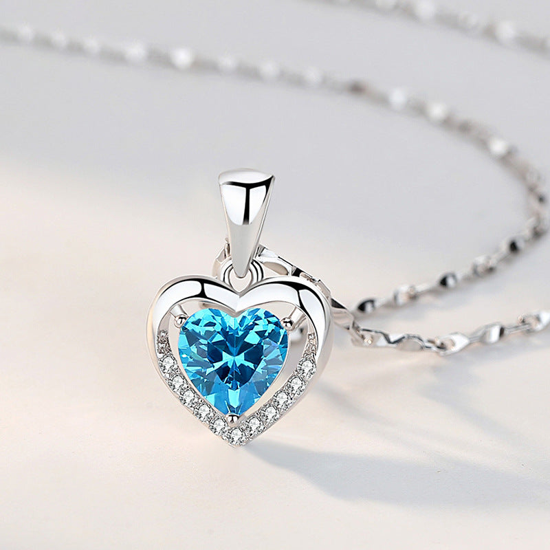 S925 Sterling Silver Zircon Eternal Heart Necklace