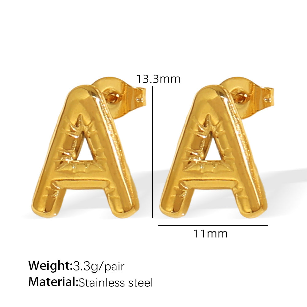 18K Plated Custom Earrings Personalized Letter Earring