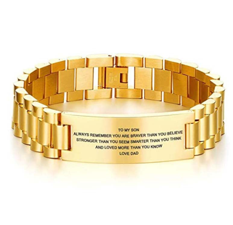 Custom Message Titanium Steel Bracelet for Men