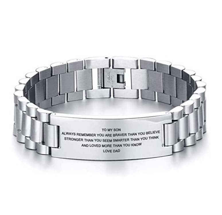 Custom Message Titanium Steel Bracelet for Men