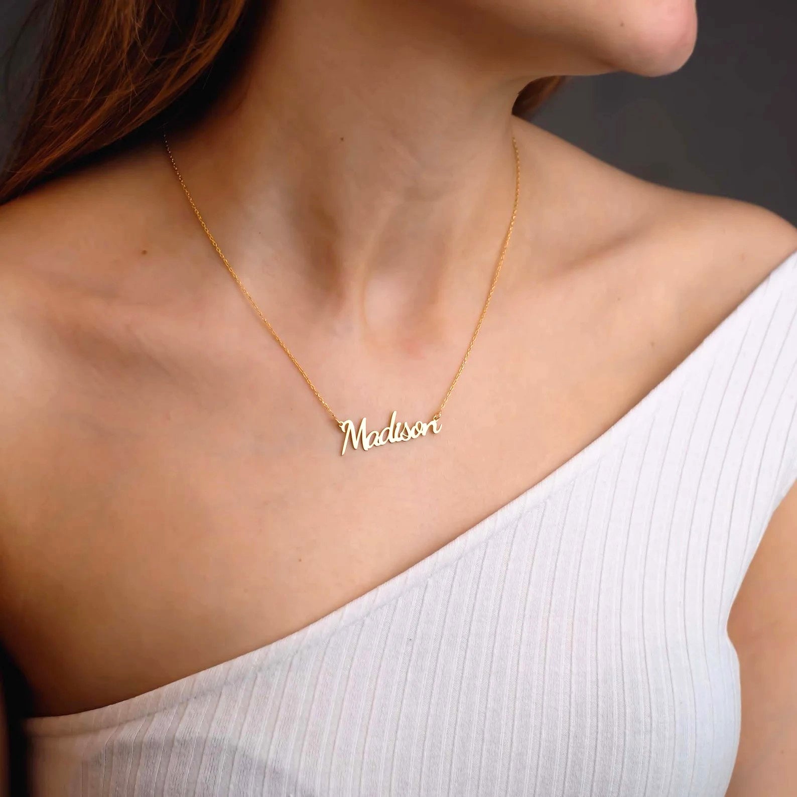 Gold Personalized Name Necklace, Gift For Her, Valentine's Gift, Christmas Gift