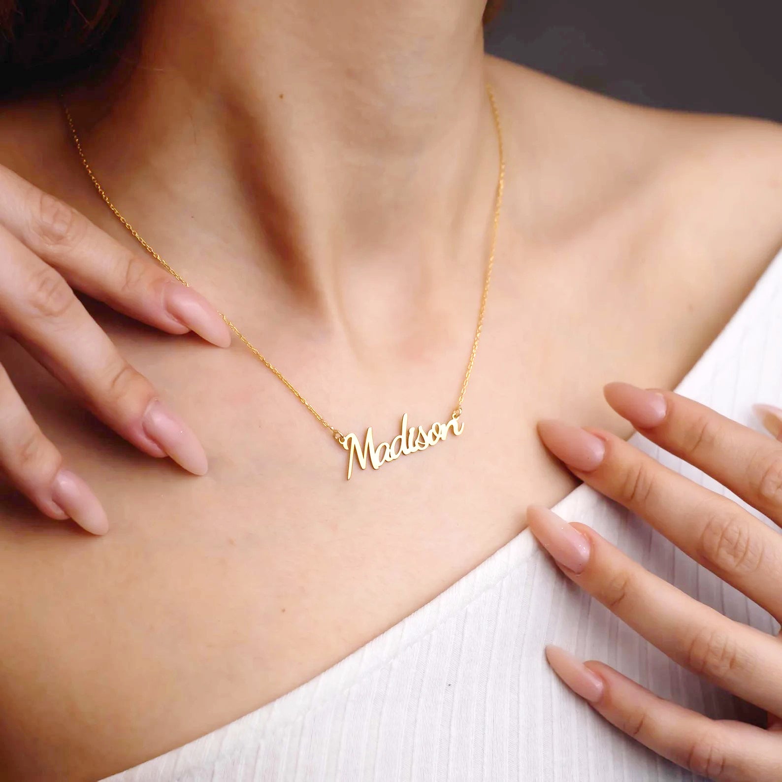 Gold Personalized Name Necklace, Gift For Her, Valentine's Gift, Christmas Gift
