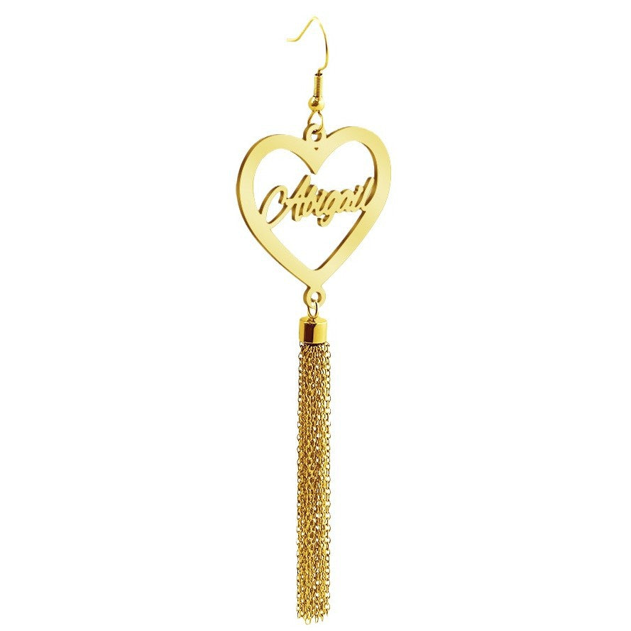 Custom Name Long Tassels Earring