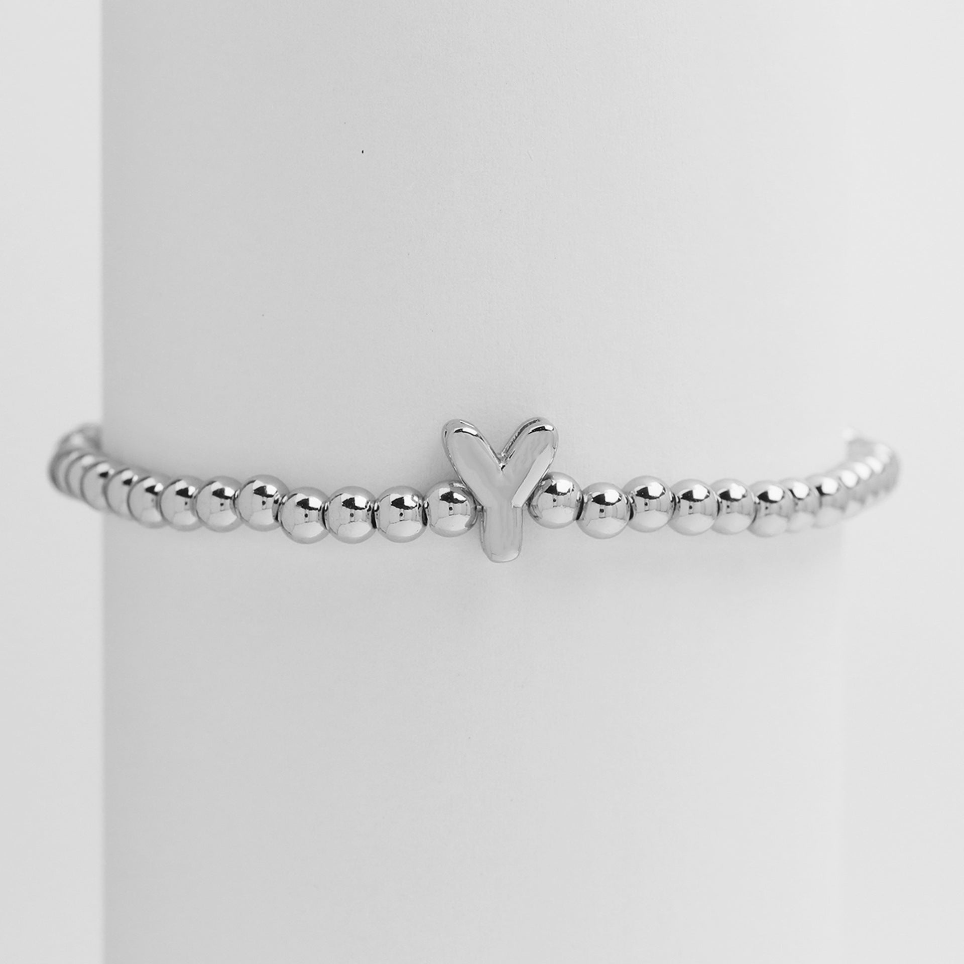 Custom 18K Plated Beads Letter Bracelet