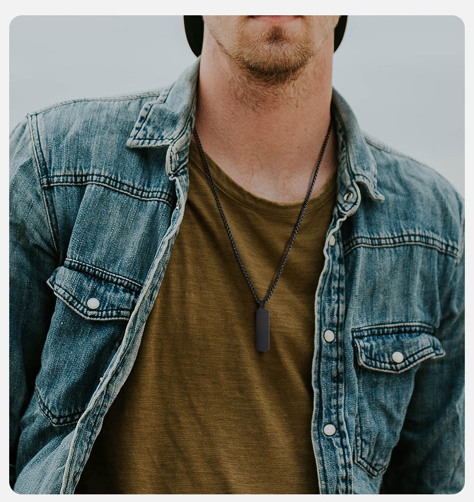 Personalized Name Custom Message Necklace for Men