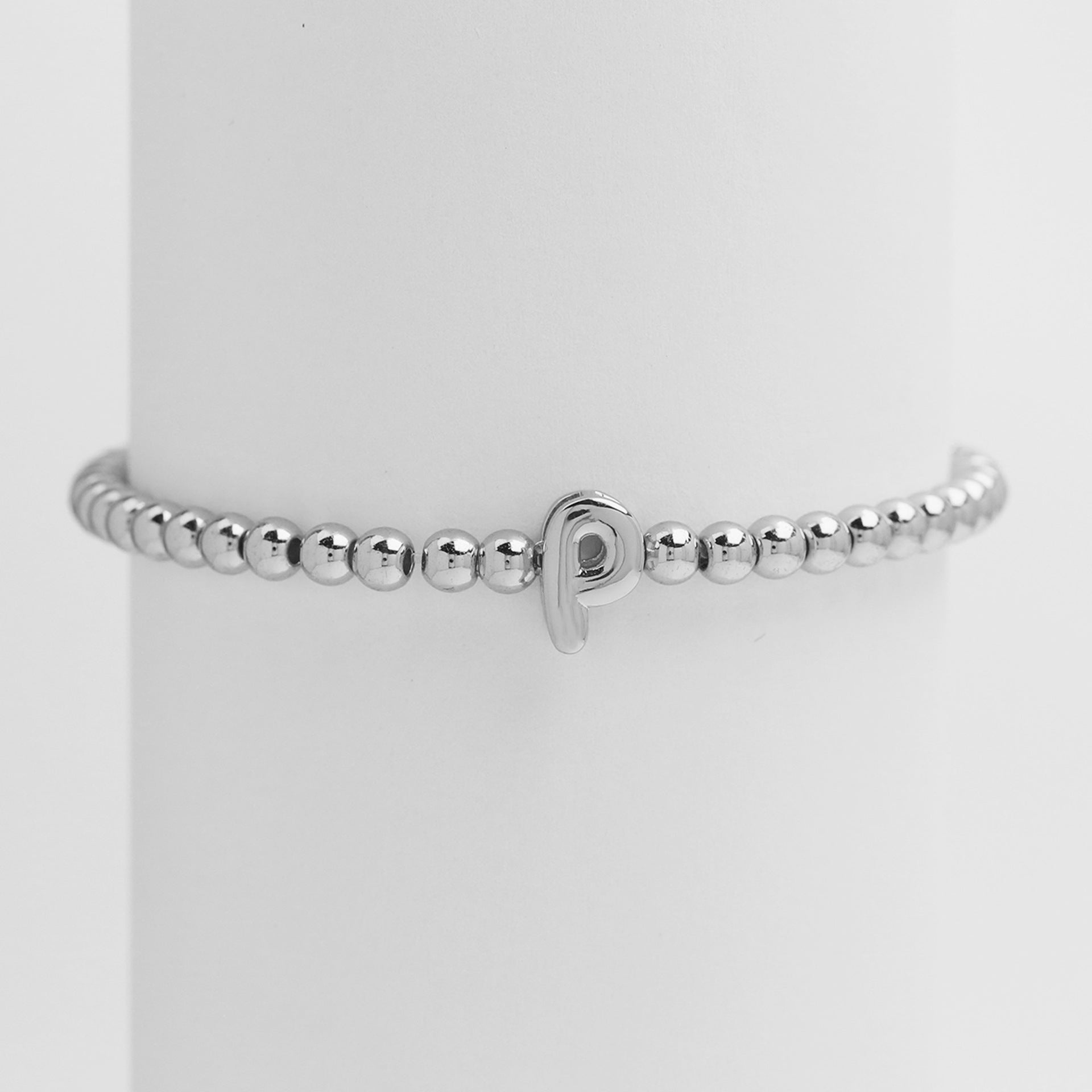 Custom 18K Plated Beads Letter Bracelet