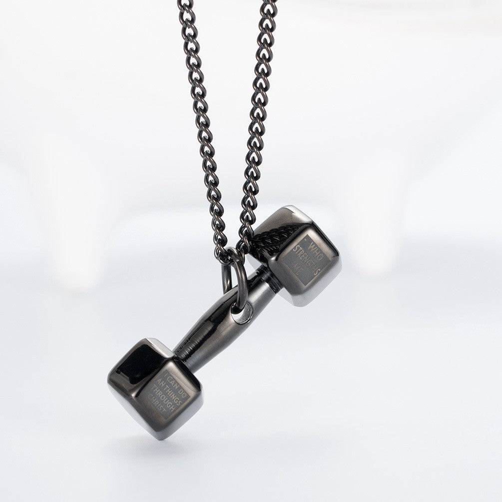 Dumbbell Pendant Couples Necklace