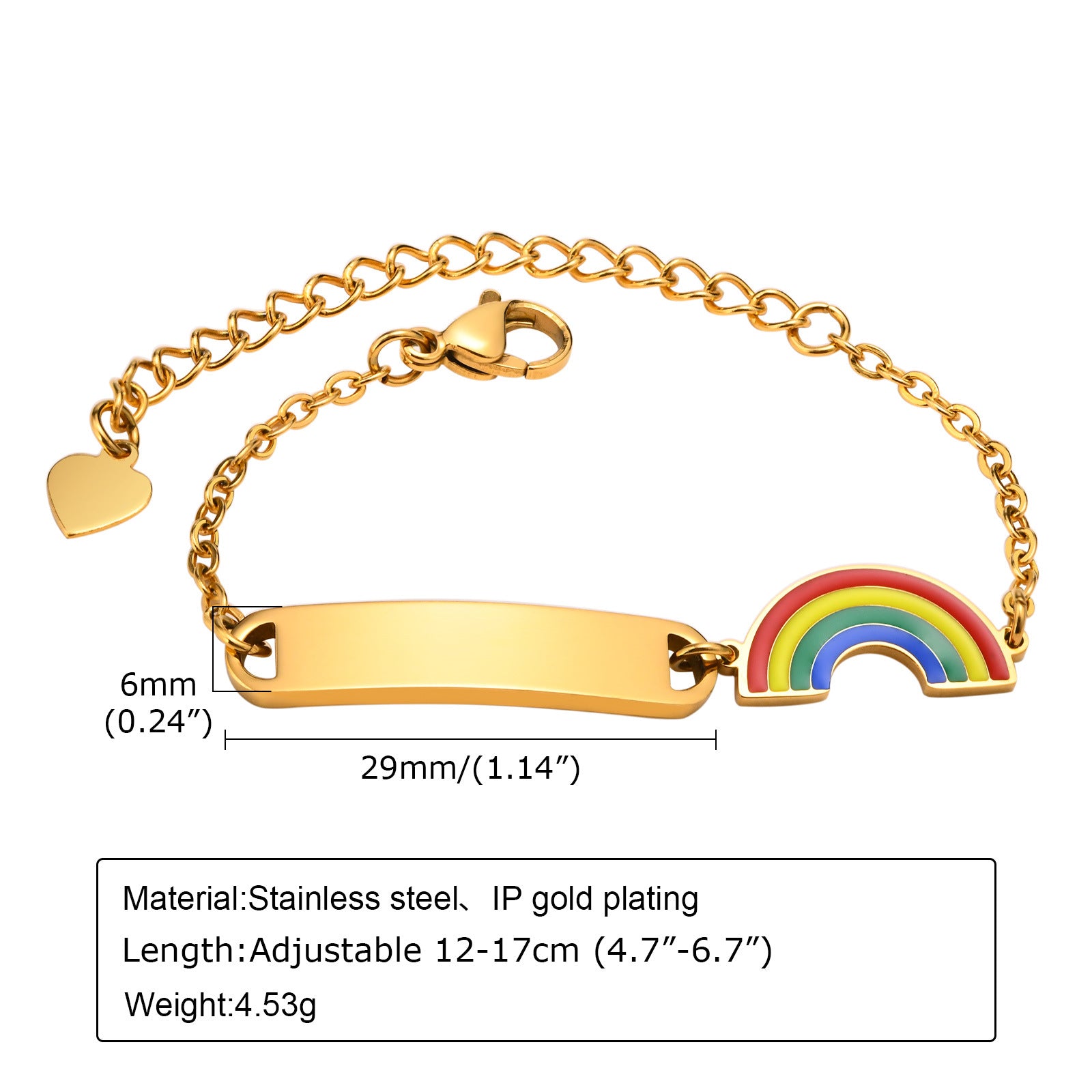 Custom Name Rainbow Bracelet