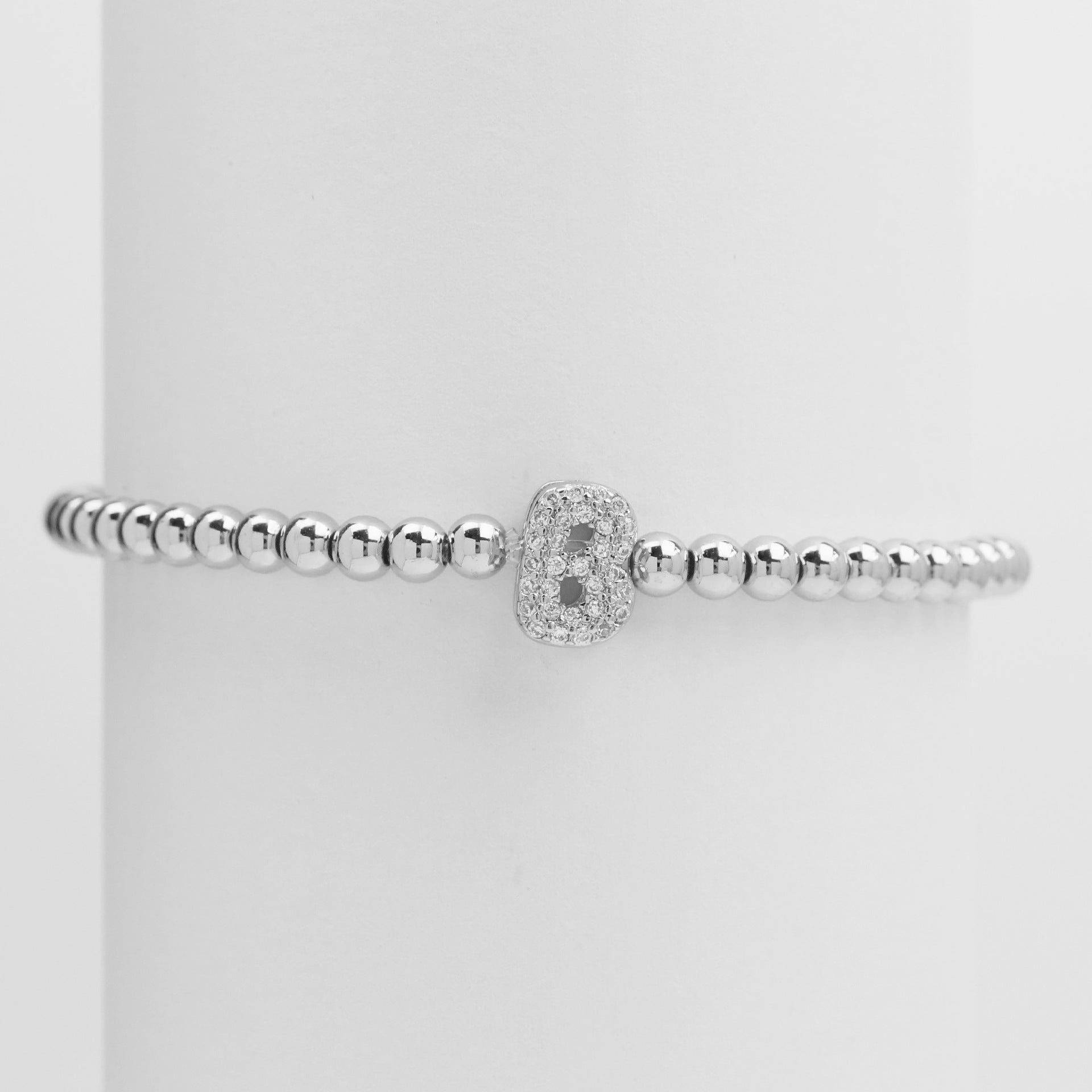 18K Plated Copper Beads Bubble Initial Letter Bracelet