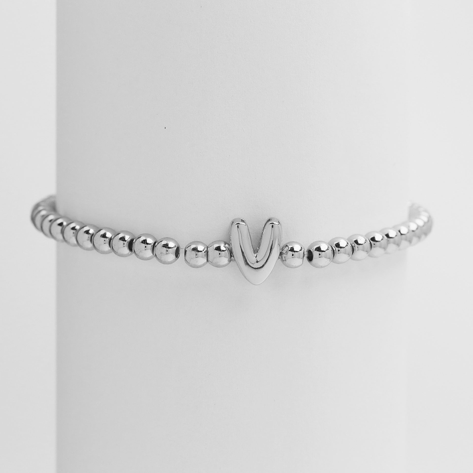 Custom 18K Plated Beads Letter Bracelet