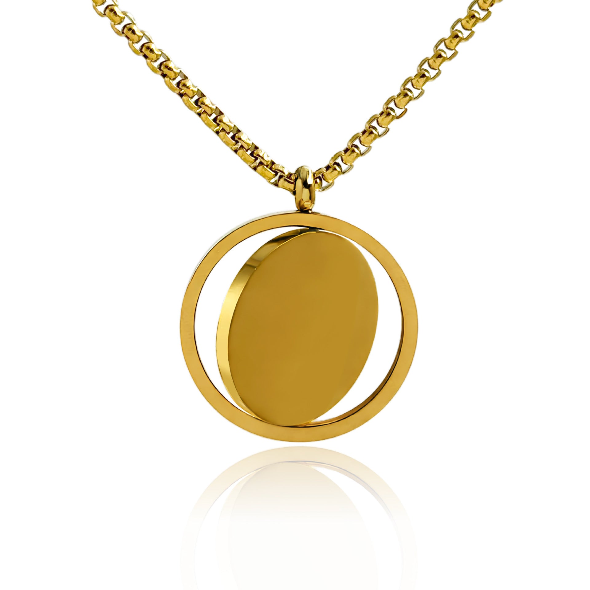 Personalized Name Custom Picture Round Pendant Necklace