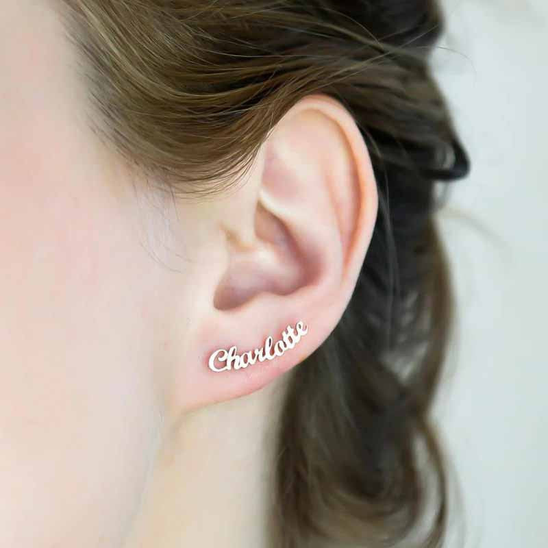Custom Name Stud Earring