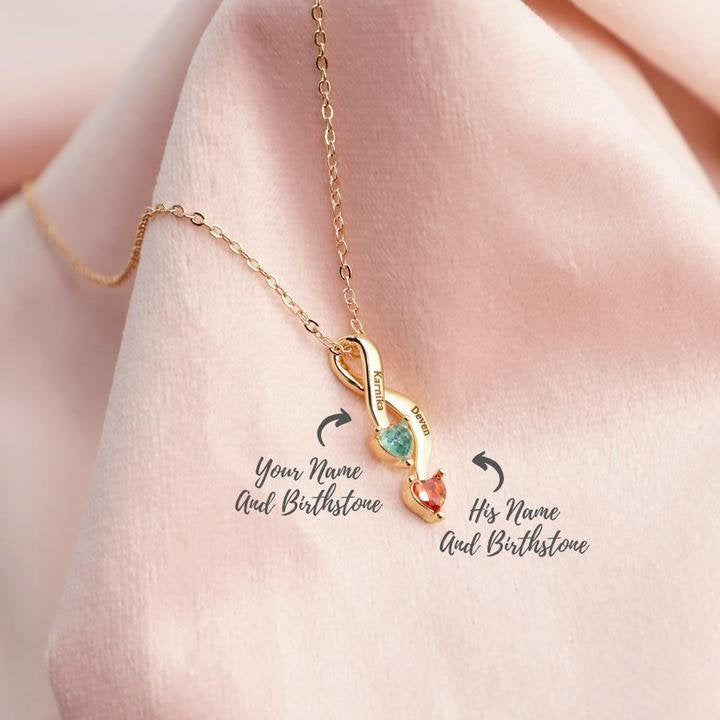 Personalized Name Birthstone Necklace