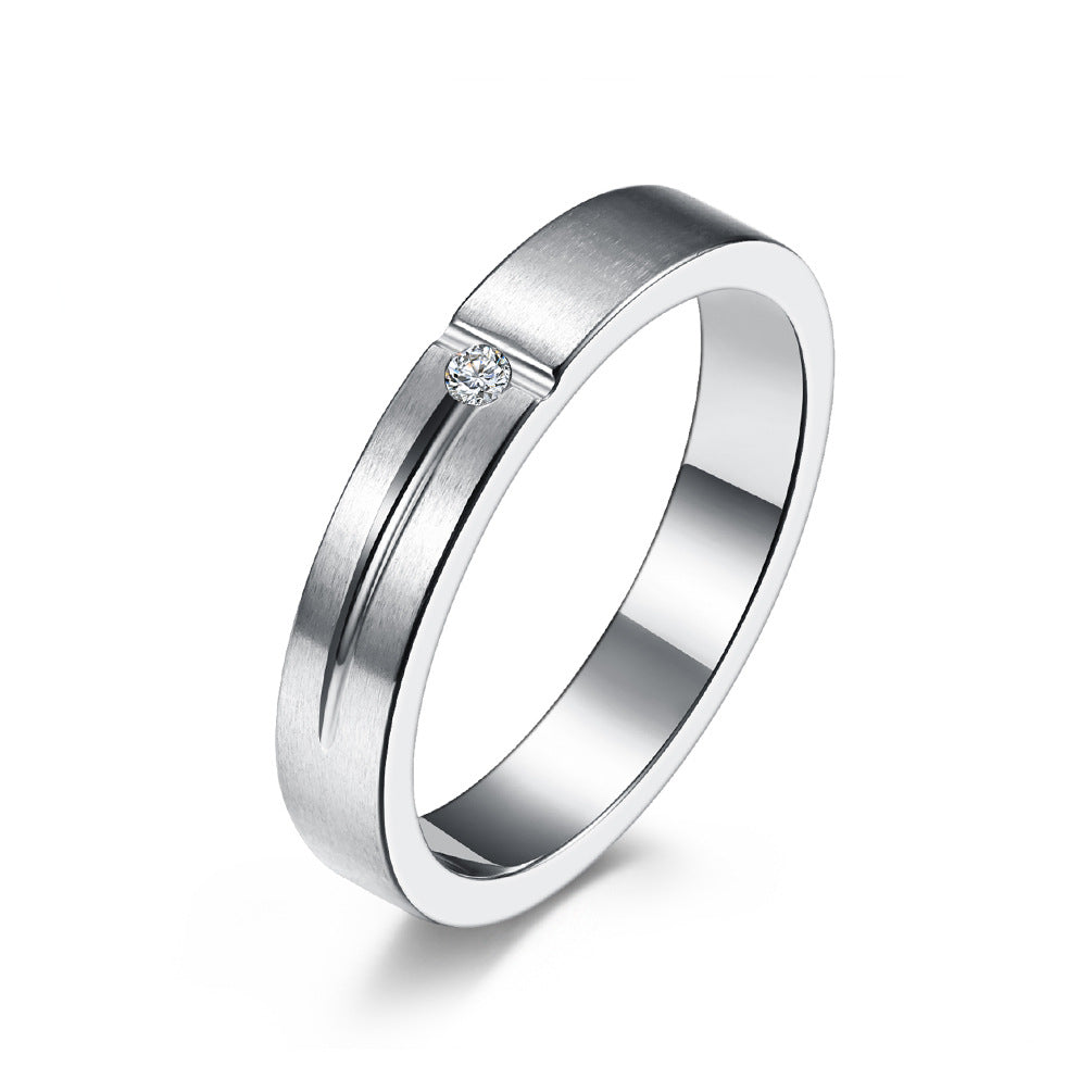 Simple Titanium Steel Couples Rings