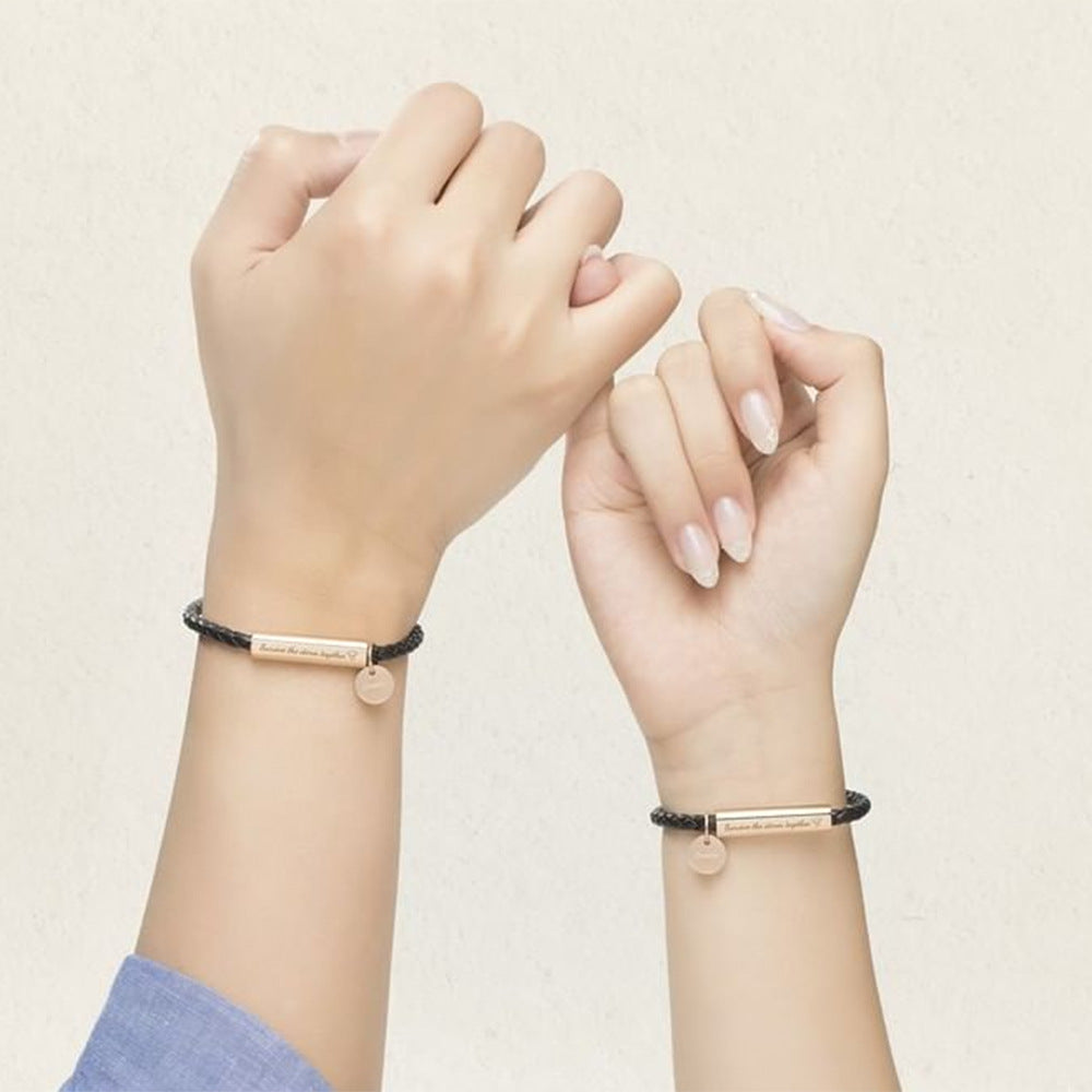 Custom Message Woven Couples Bracelet