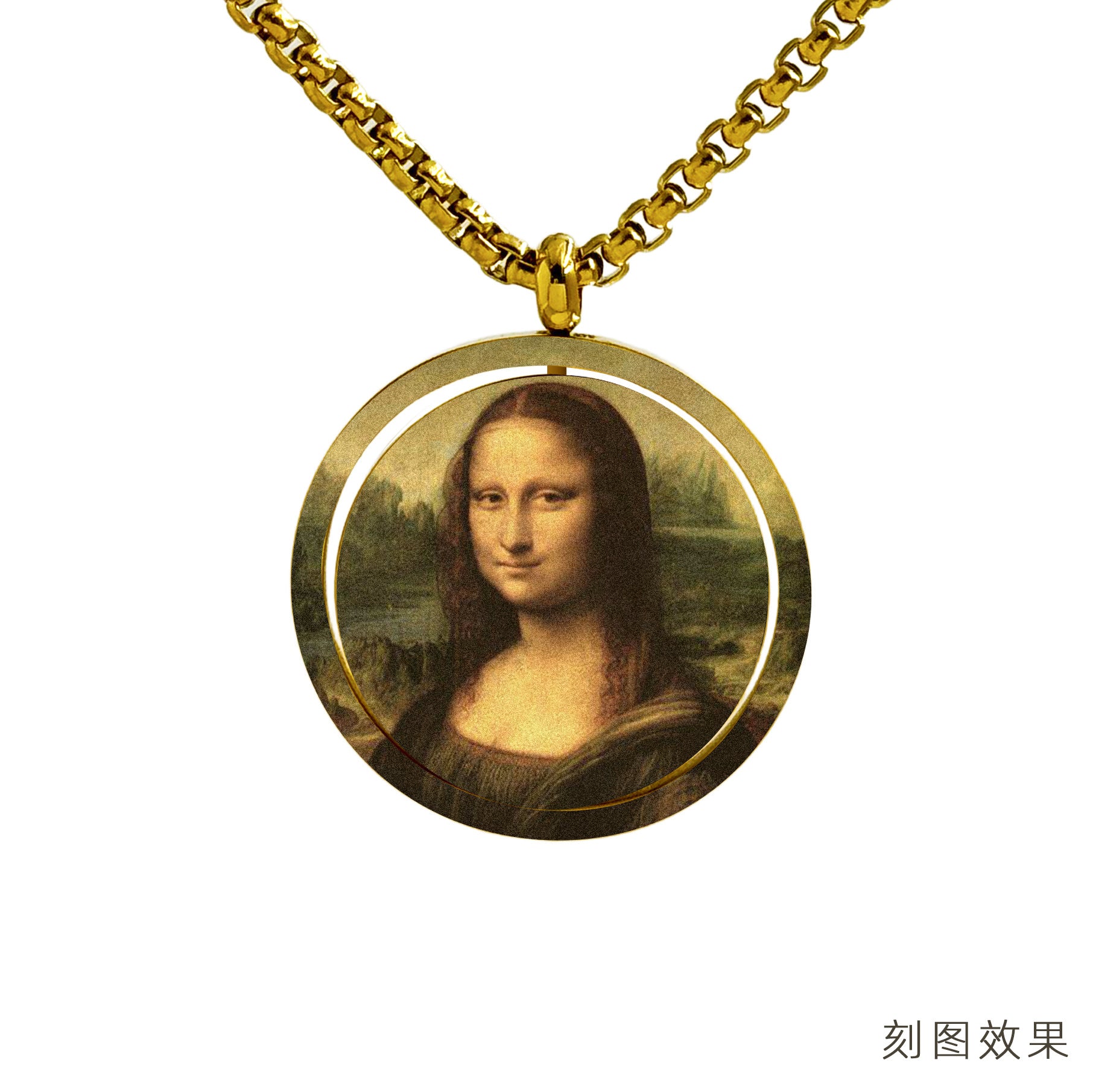 Personalized Name Custom Picture Round Pendant Necklace