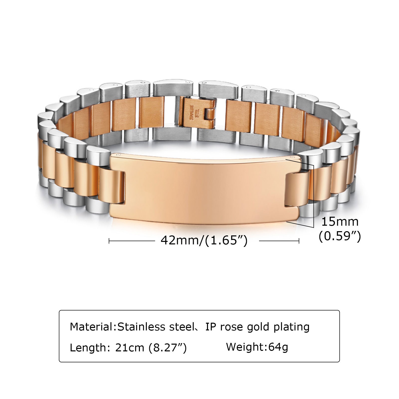 Custom Name Engraved Name Titanium Steel Bracelet for Men