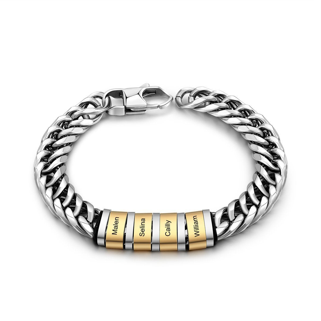 Custom Family Name Bracelet for Dad Father's Day Gift