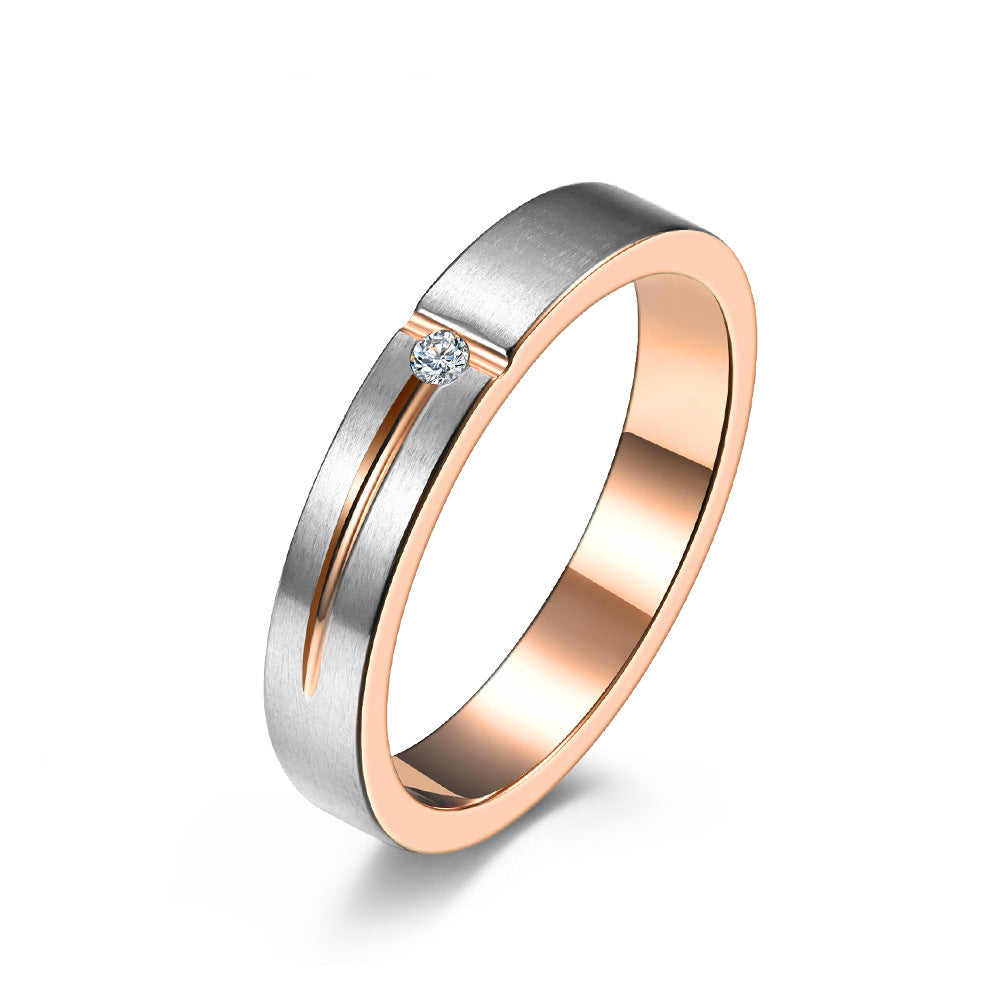 Simple Titanium Steel Couples Rings