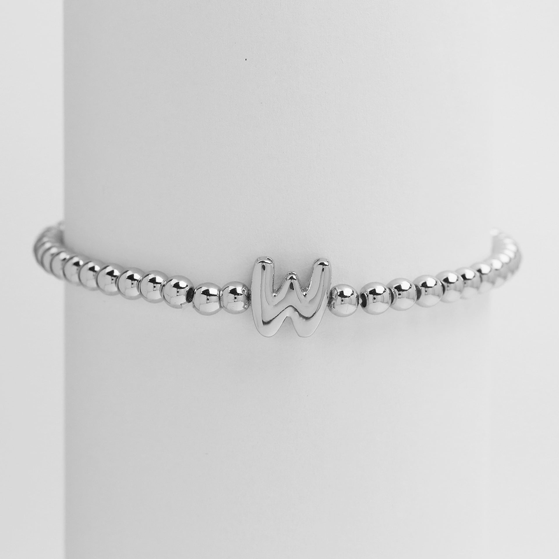 Custom 18K Plated Beads Letter Bracelet