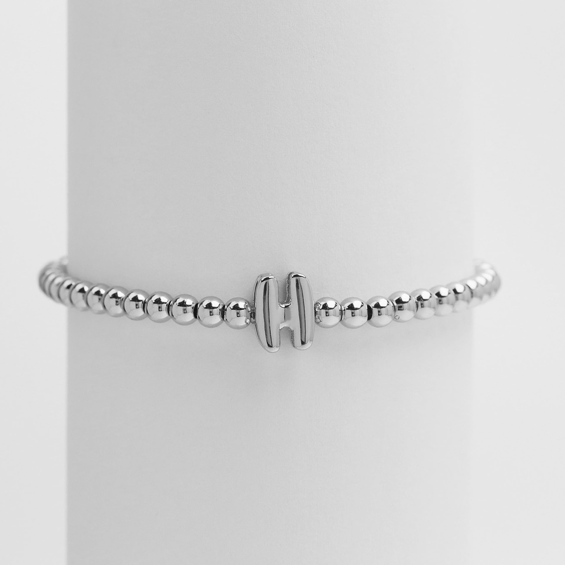 Custom 18K Plated Beads Letter Bracelet