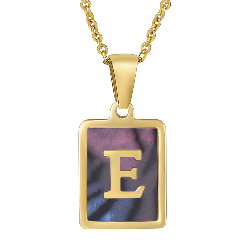 18K Plated Shell Initial Letter Necklace