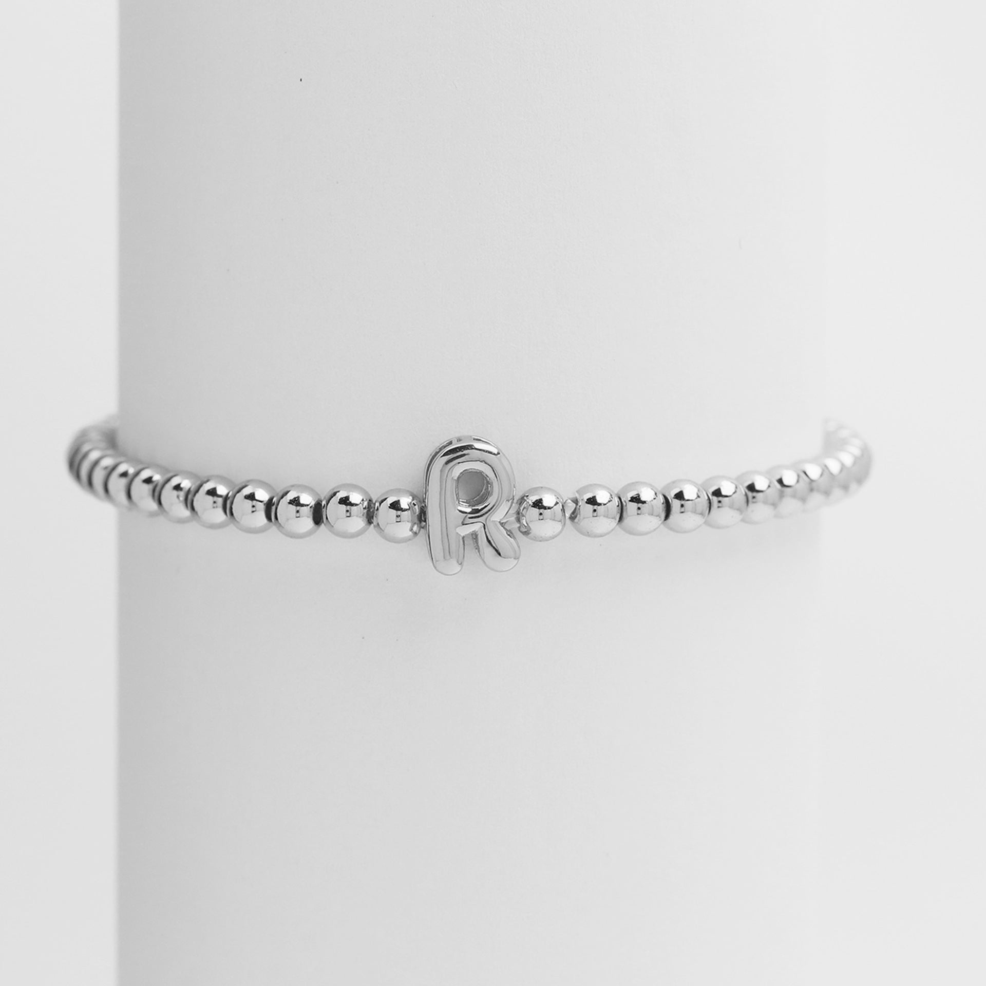 Custom 18K Plated Beads Letter Bracelet