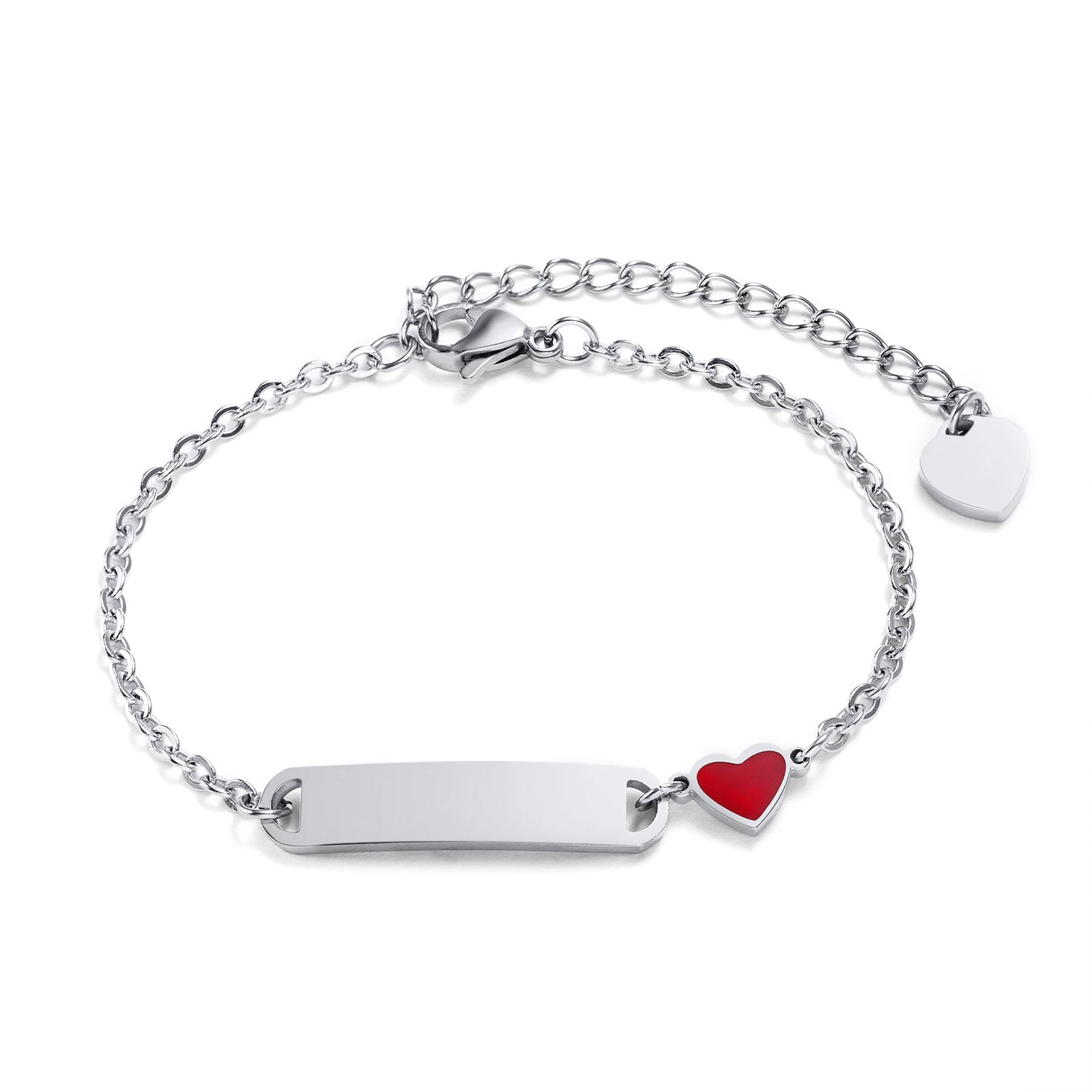 Custom Girls Kids Heart Bracelet