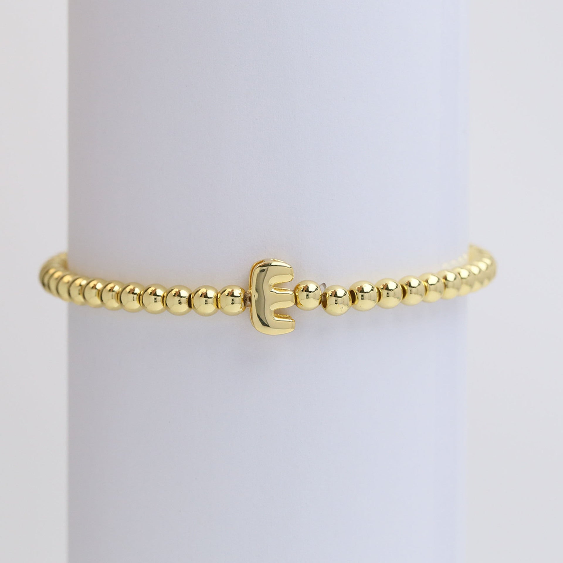 Custom 18K Plated Beads Letter Bracelet