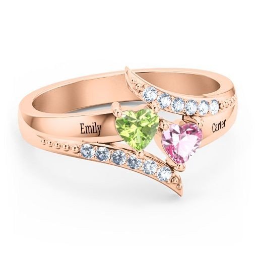 Custom Name Birthstone Rings