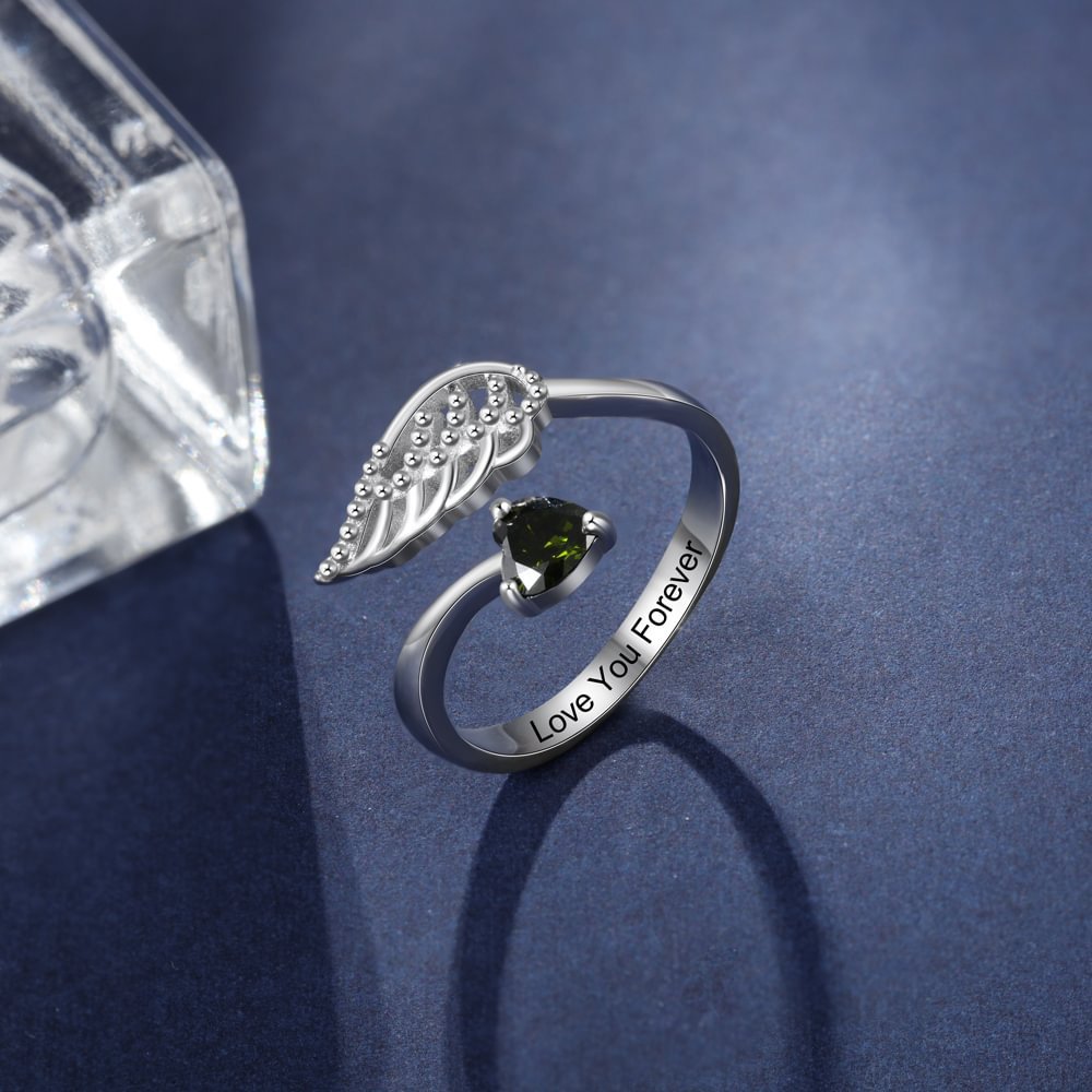 Custom Name / Message Birthstone Ring
