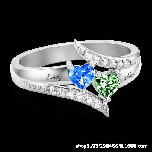 Custom Name Birthstone Rings