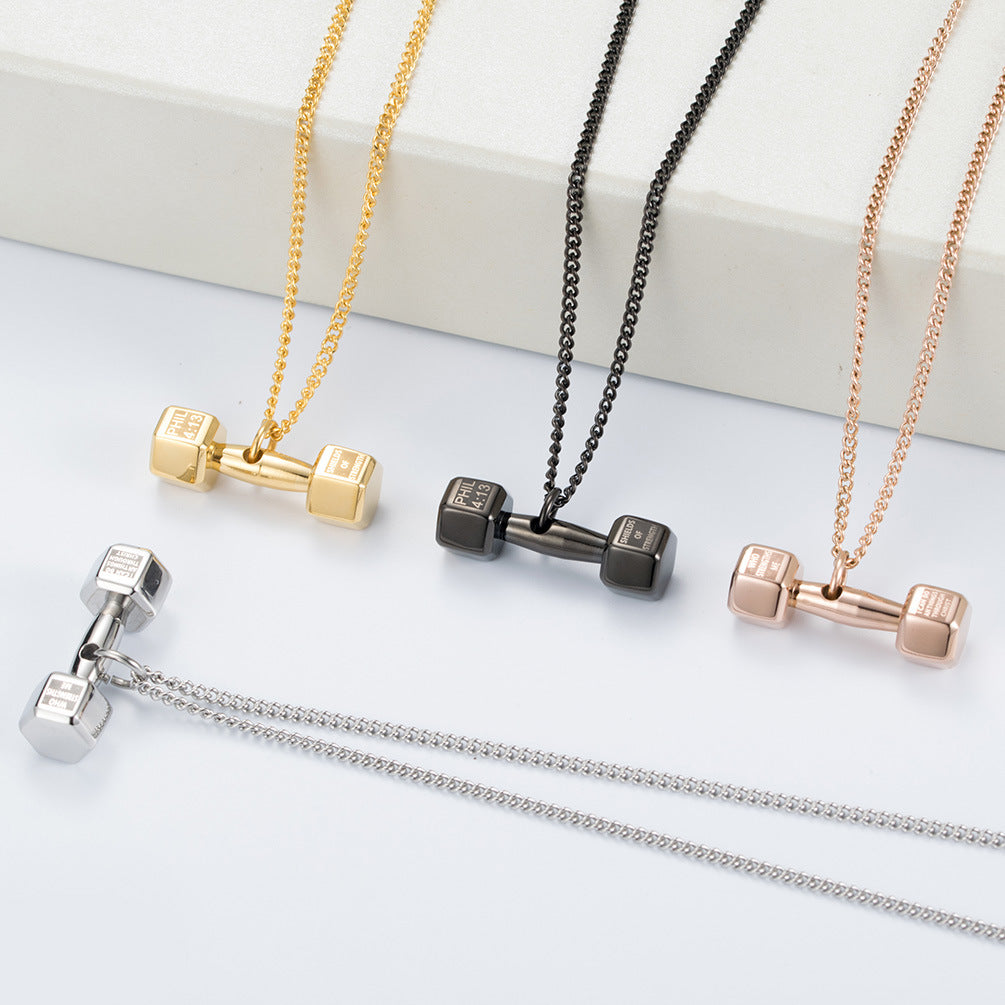 Dumbbell Pendant Couples Necklace