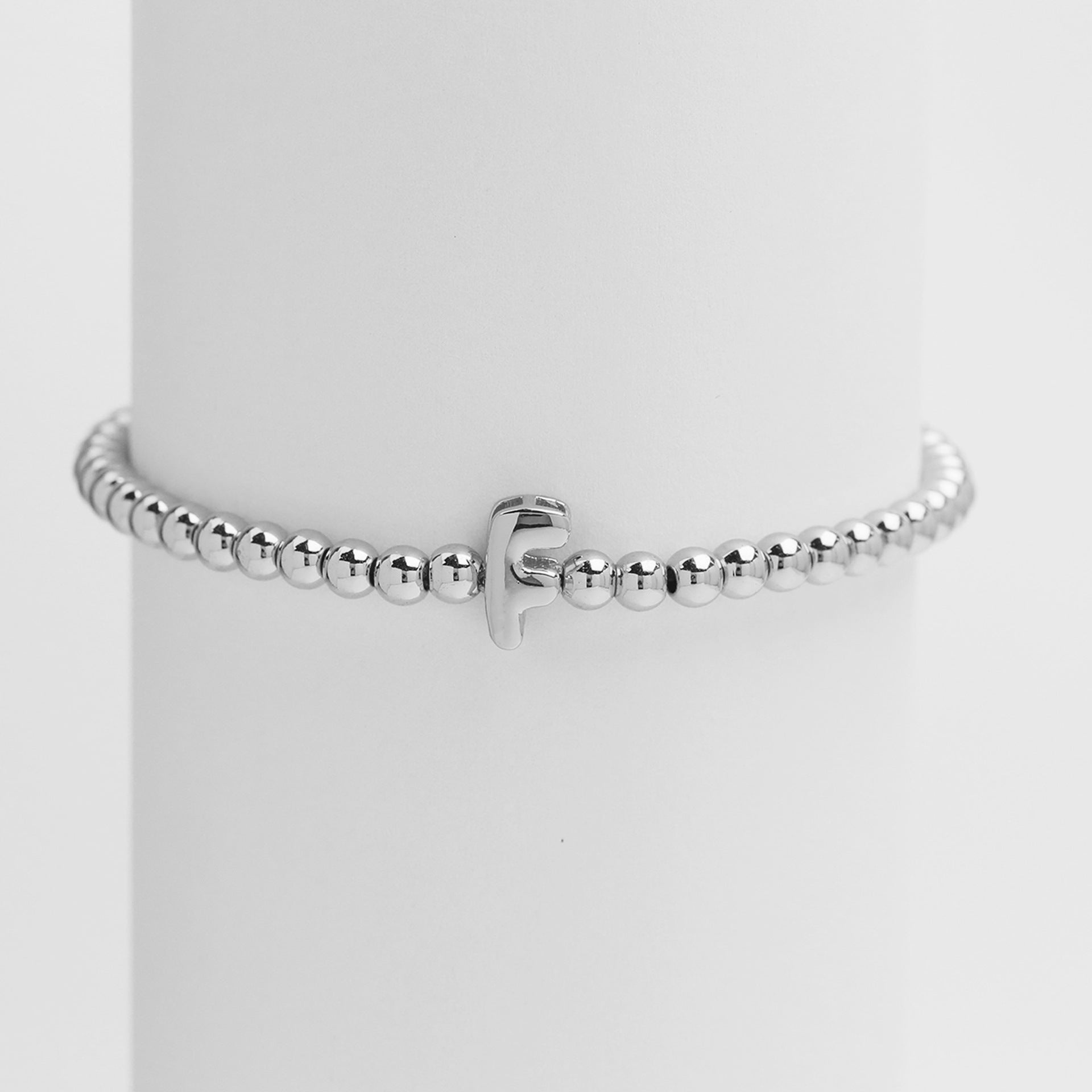 Custom 18K Plated Beads Letter Bracelet