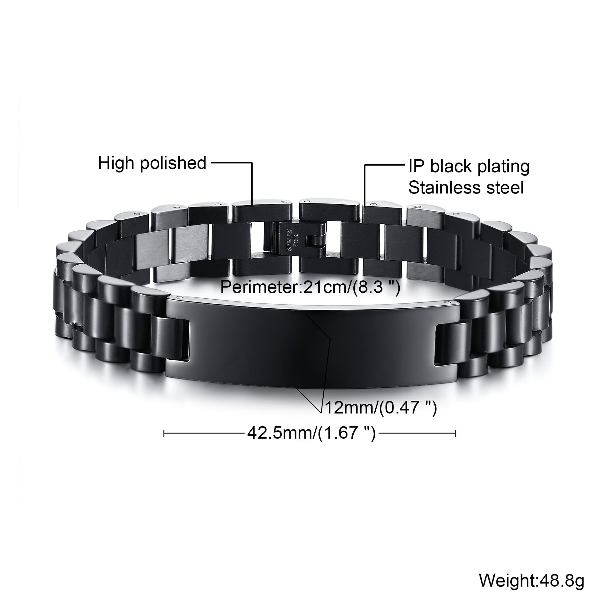 Custom Name Engraved Name Titanium Steel Bracelet for Men