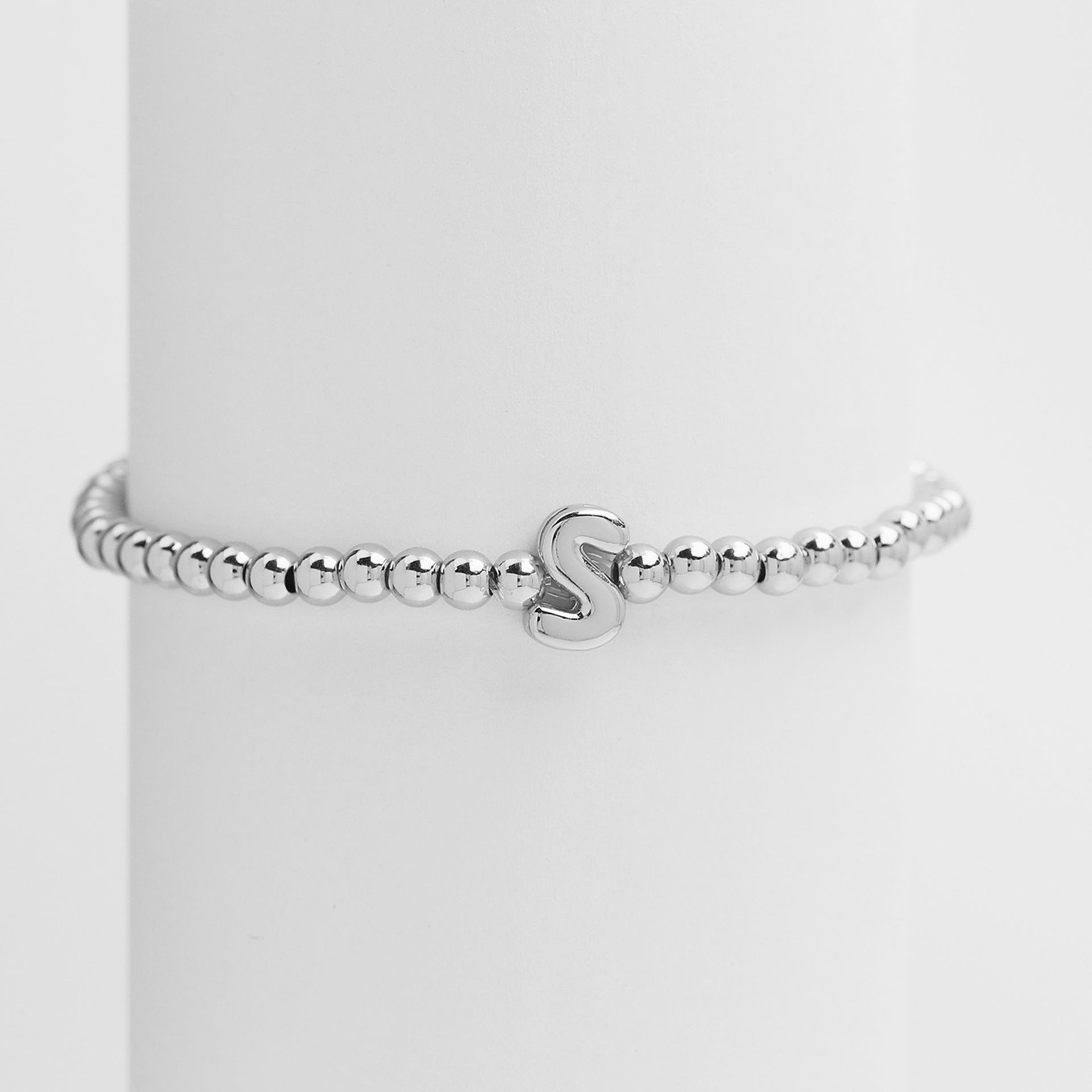 Custom 18K Plated Beads Letter Bracelet
