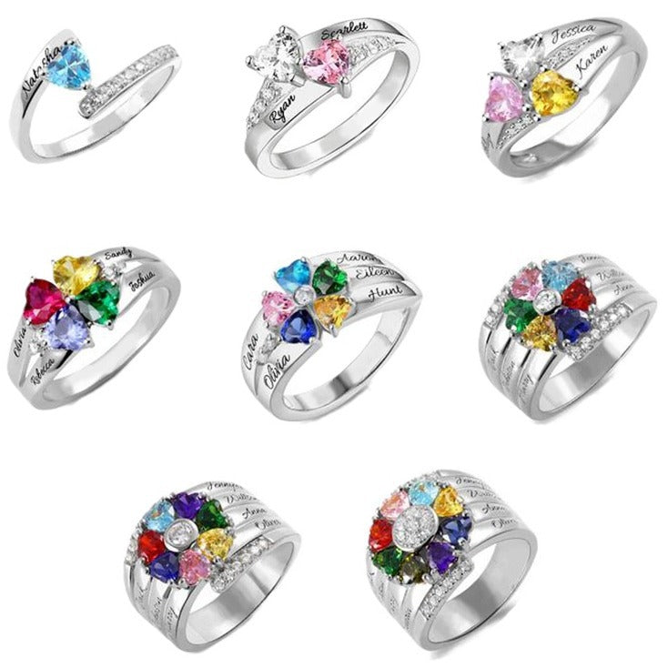 Personalized Name Crystal Rings
