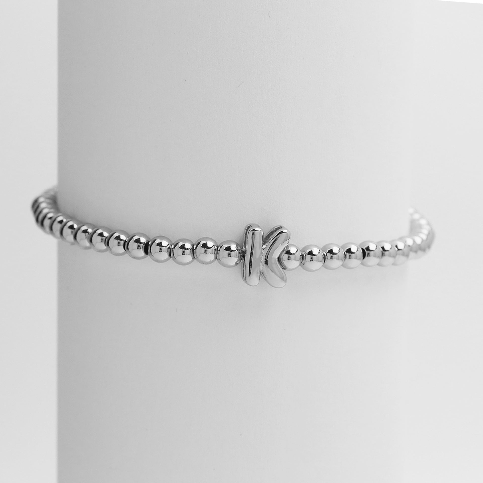 Custom 18K Plated Beads Letter Bracelet