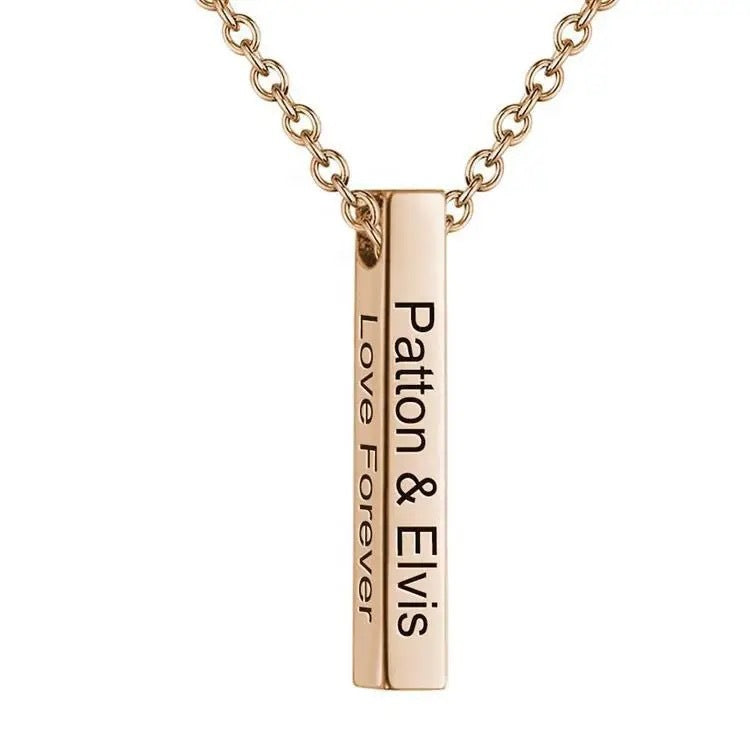 S925 Sterling Silver Personalized Bar Name Necklace