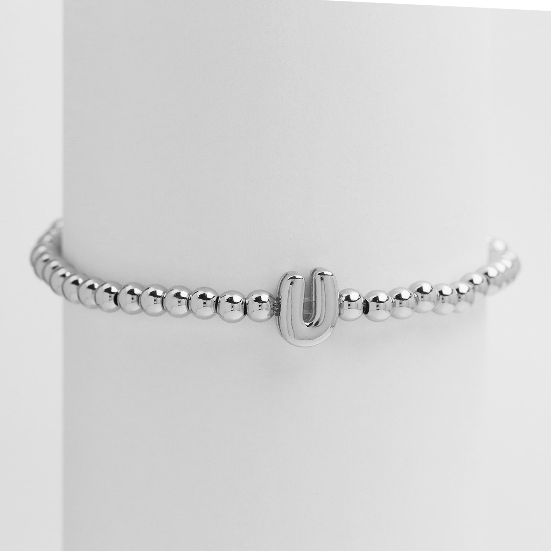 Custom 18K Plated Beads Letter Bracelet