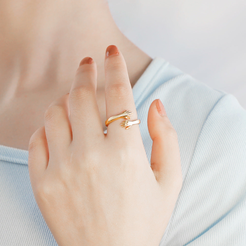 Adjustable Engraved Name Hug Rings