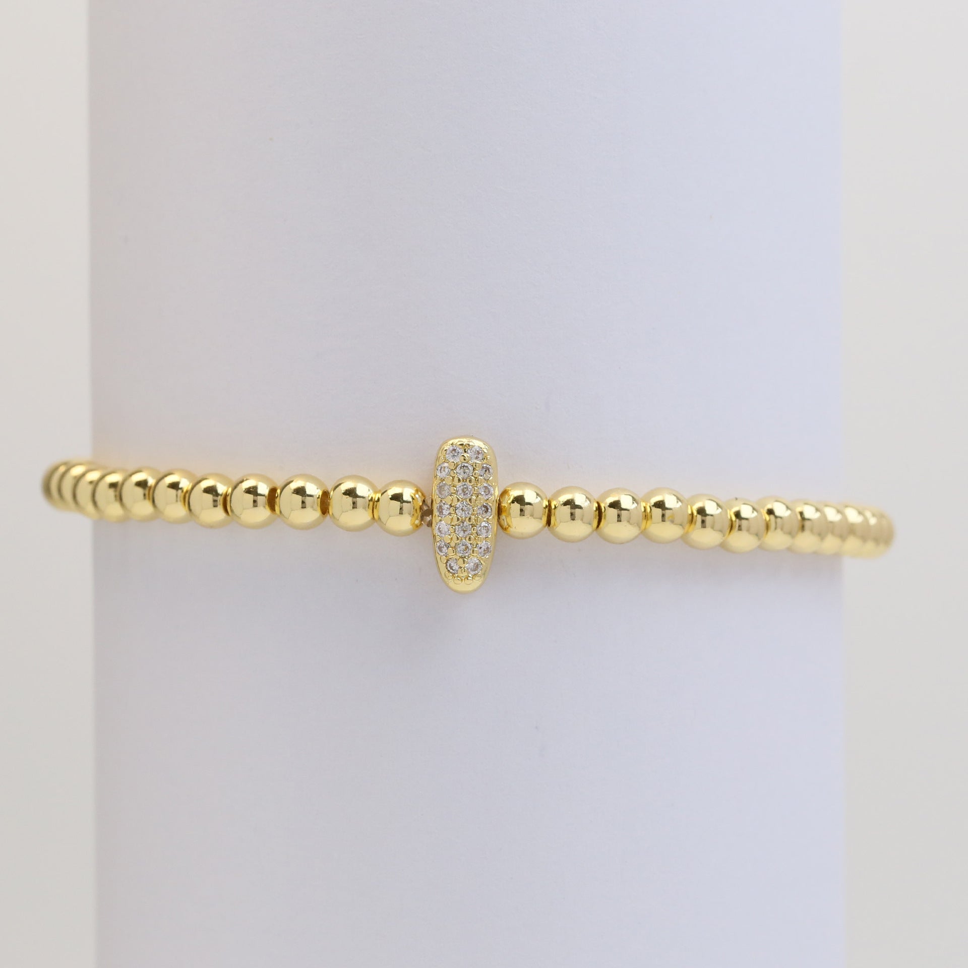 18K Plated Copper Beads Bubble Initial Letter Bracelet