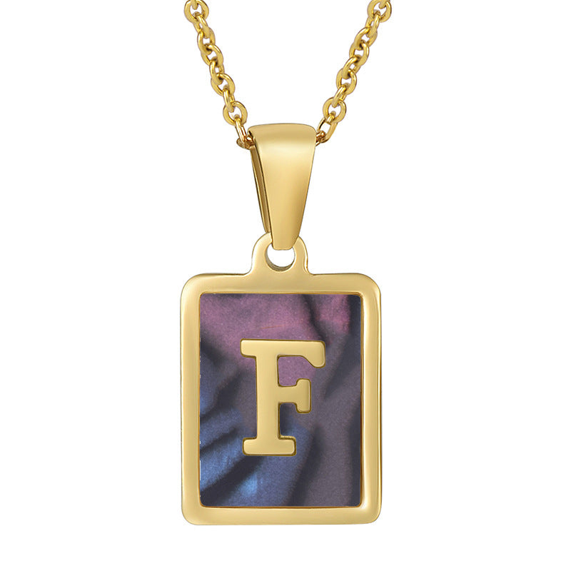 18K Plated Shell Initial Letter Necklace
