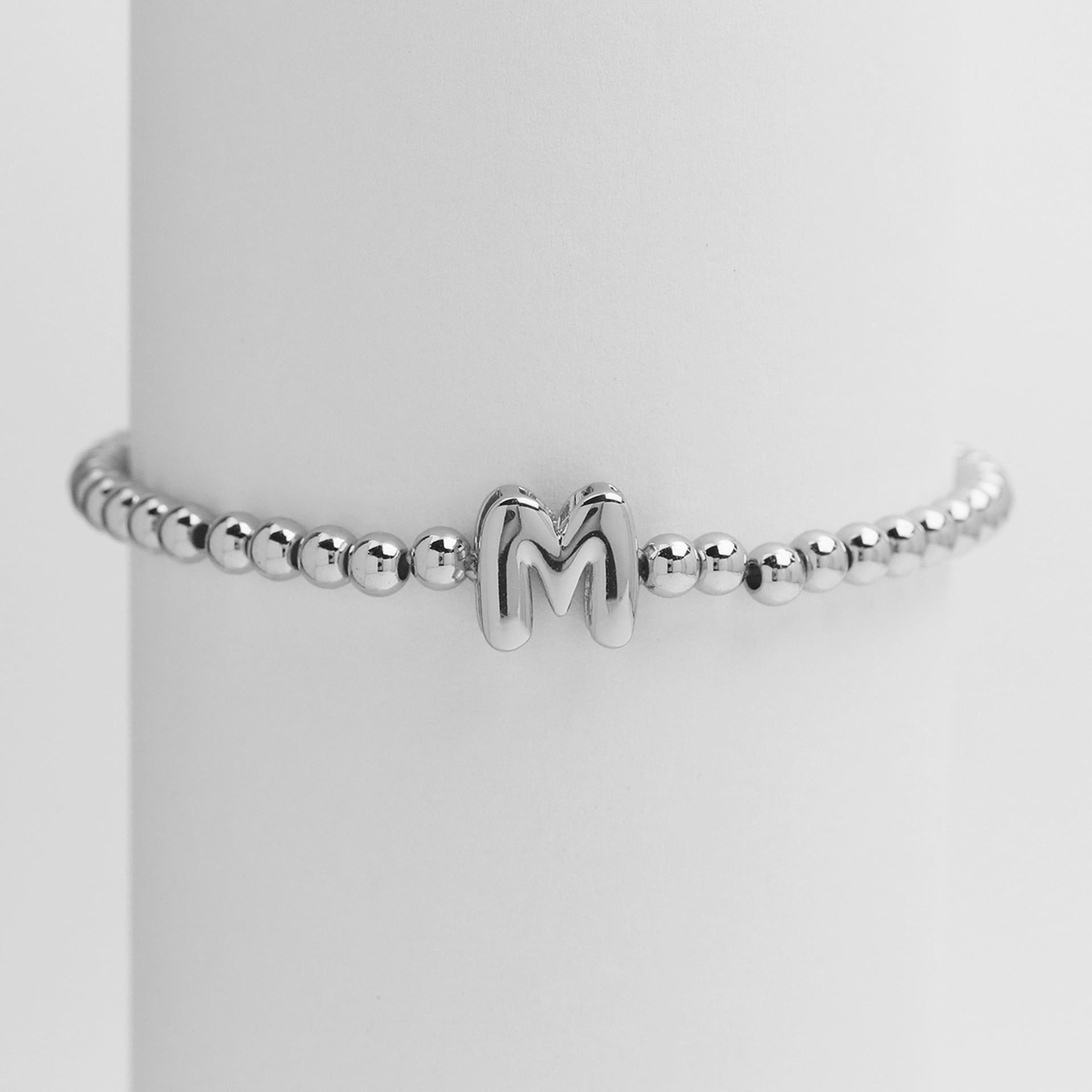 Custom 18K Plated Beads Letter Bracelet