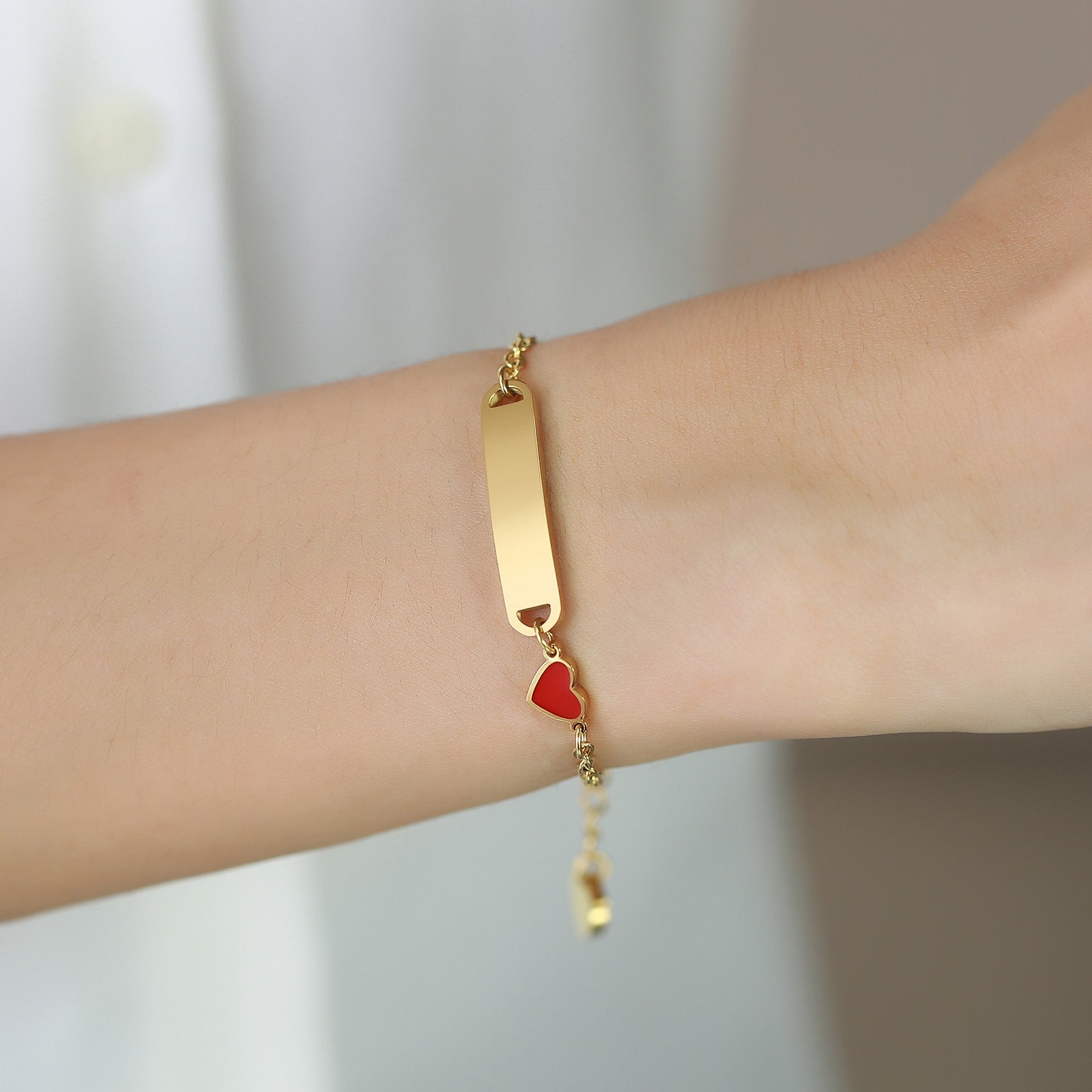 Custom Girls Kids Heart Bracelet