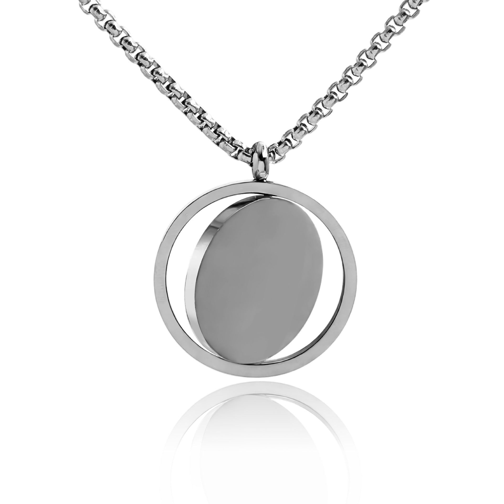 Personalized Name Custom Picture Round Pendant Necklace