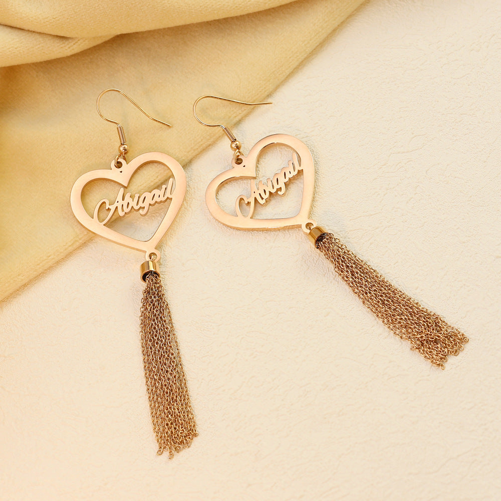 Custom Name Long Tassels Earring