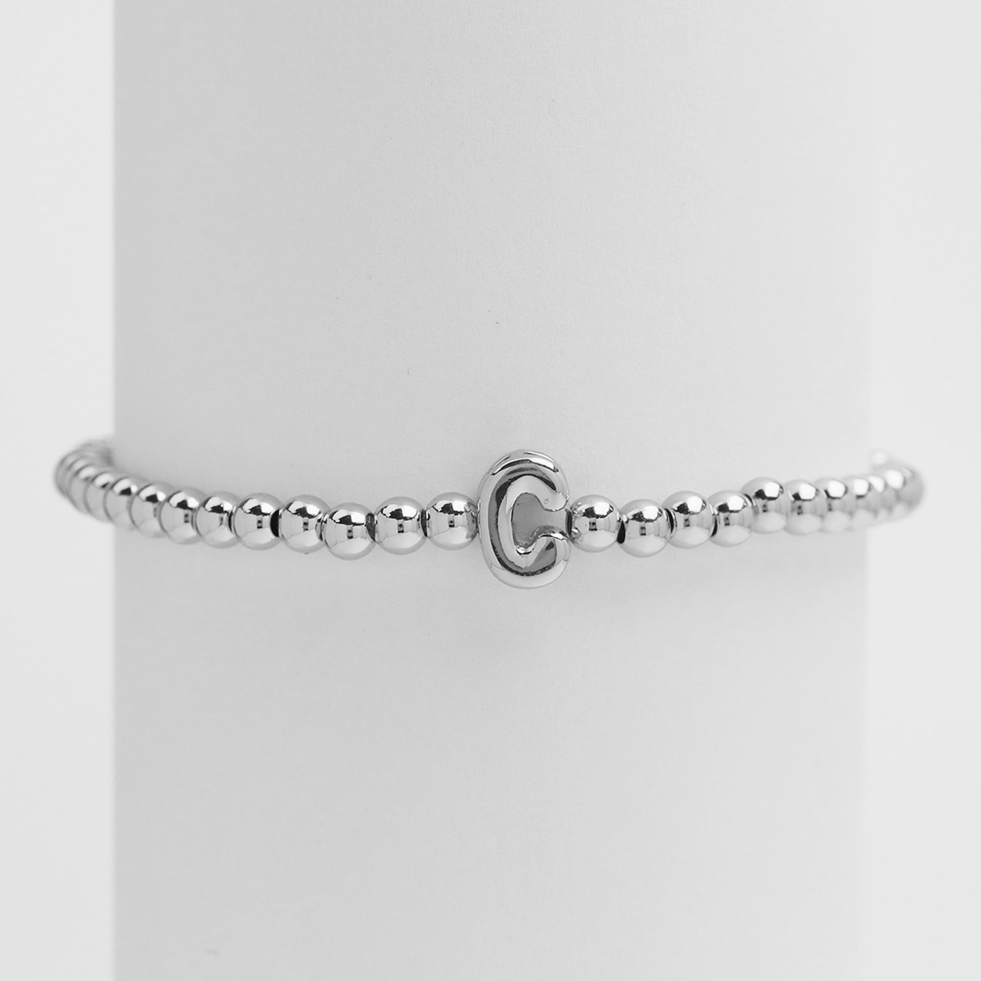 Custom 18K Plated Beads Letter Bracelet