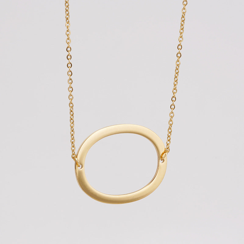 18K Plated Stainless Steel Big Initial Letter Necklace